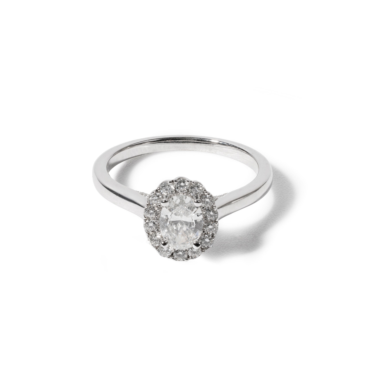 Oval Diamond Halo Pave Accented Engagement Ring 0