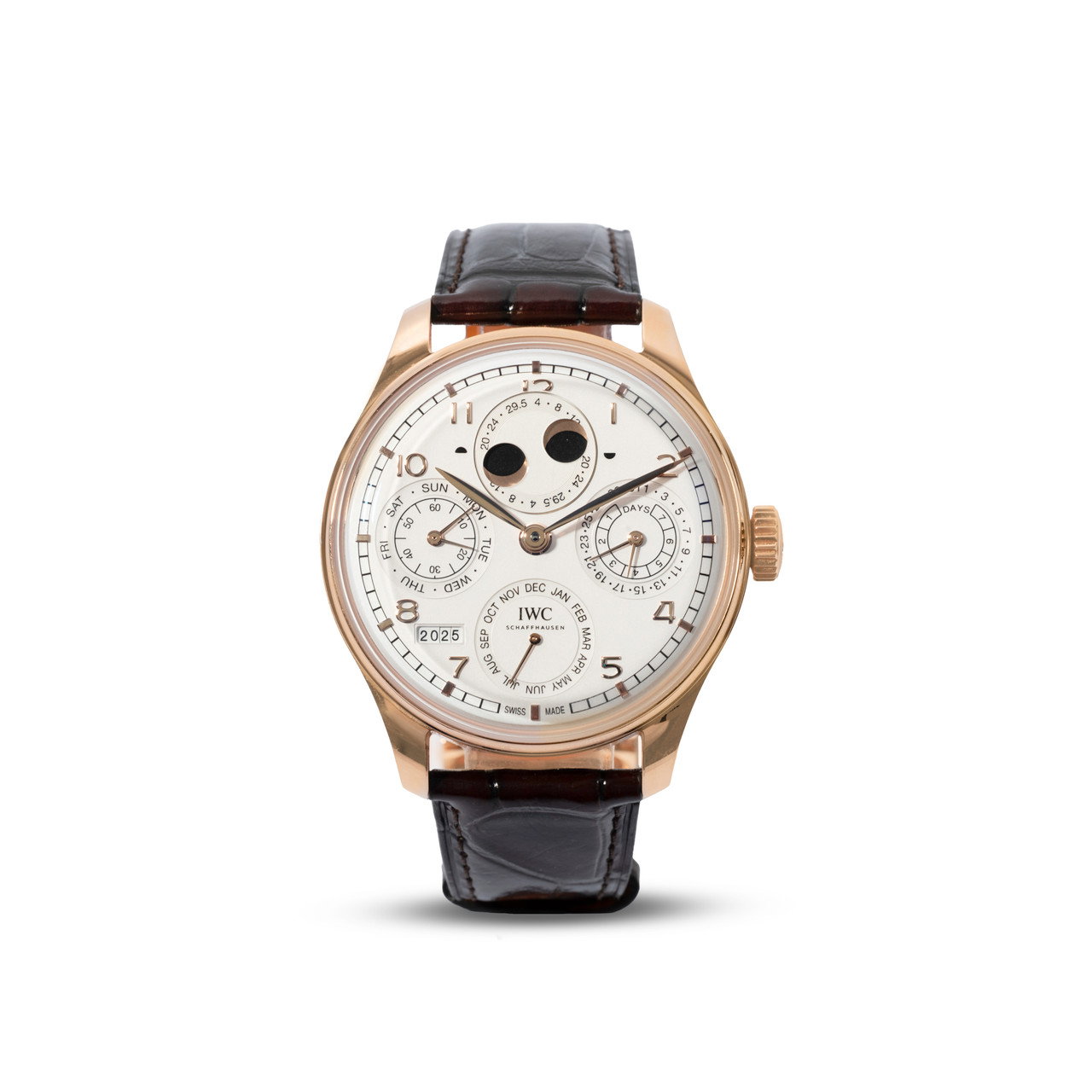 IWC Portugieser Perpetual Calendar 44 Silver Dial Watch | Rose Gold 0