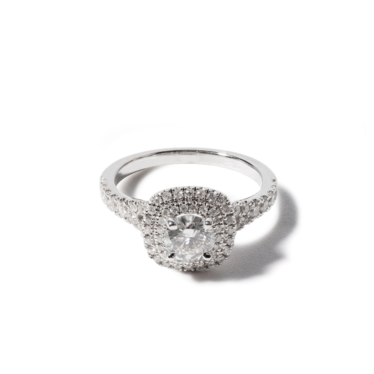 Round Double Halo Diamond Engagement Ring 0