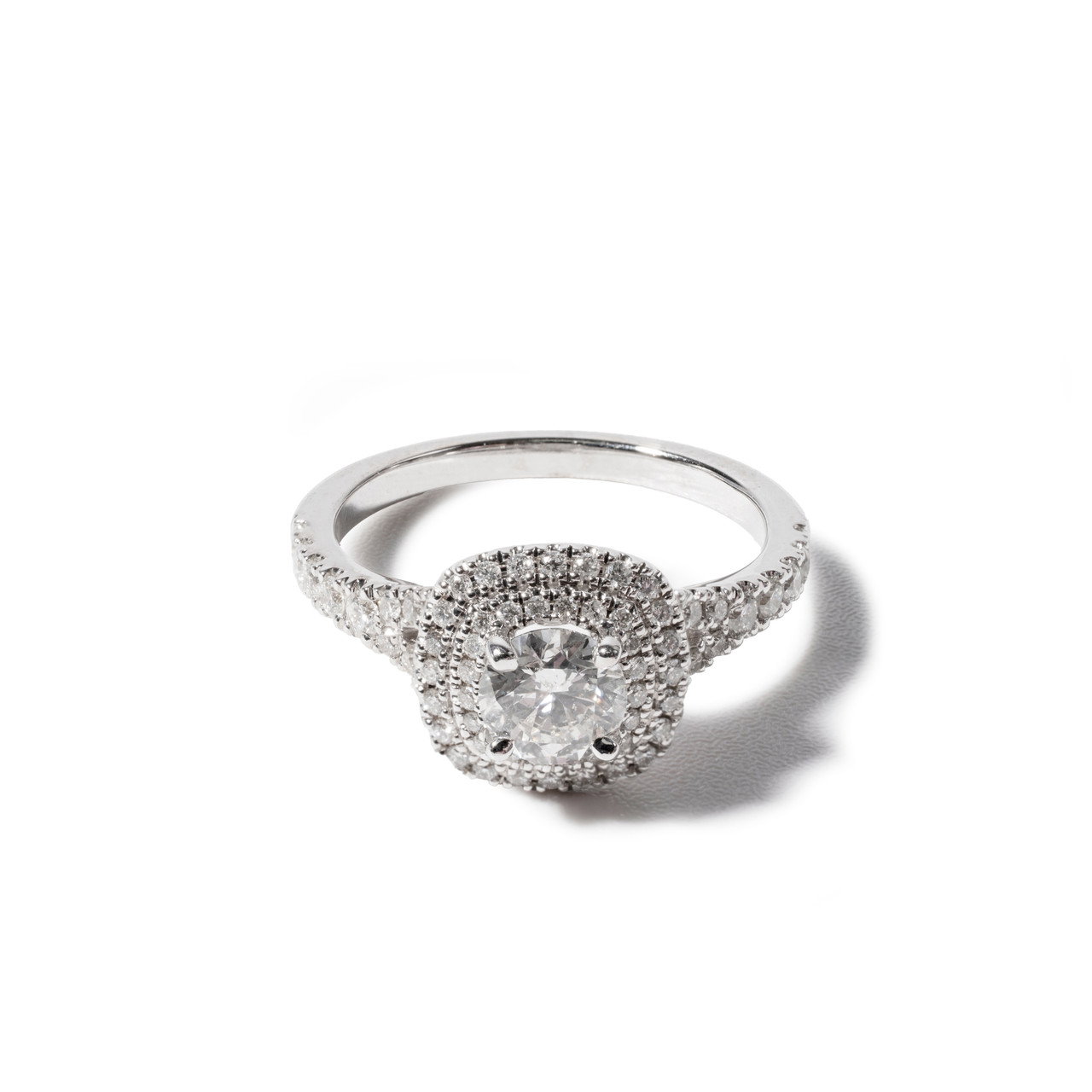 Round Double Halo Diamond Engagement Ring