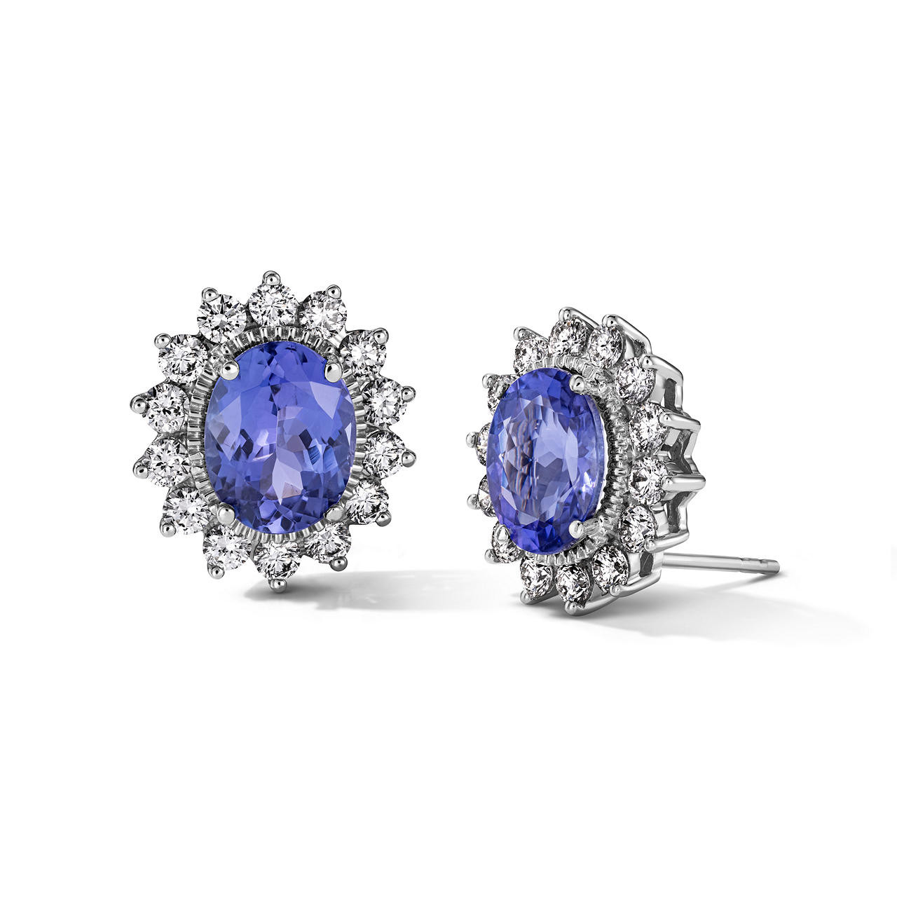 One of a Kind Oval Tanzanite Stud Earrings 0