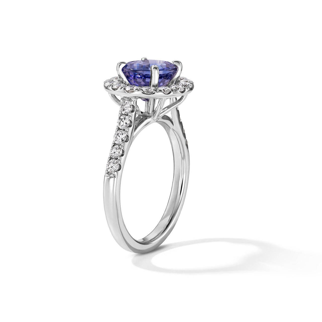 One of a Kind Round Tanzanite Engagement Ring (1.94tw)