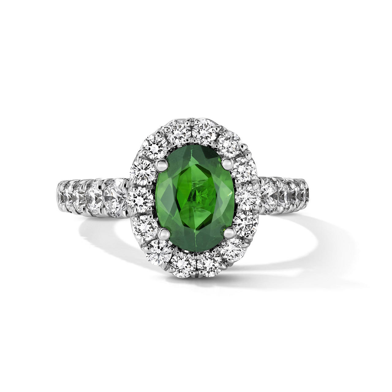 One of a Kind Oval Green Tourmaline Engagement Ring (1.22tw) 0