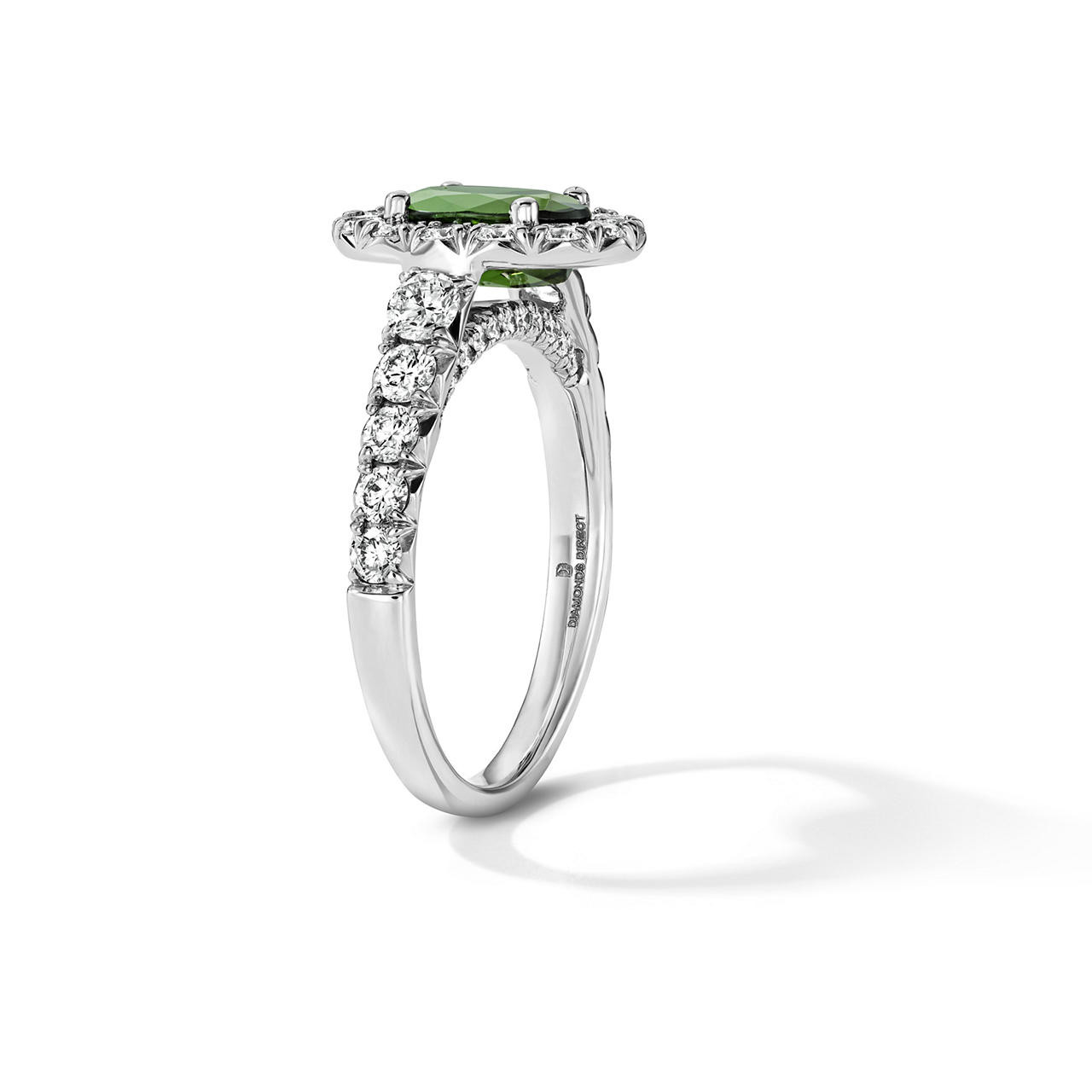 One of a Kind Oval Green Tourmaline Engagement Ring (1.22tw) 2