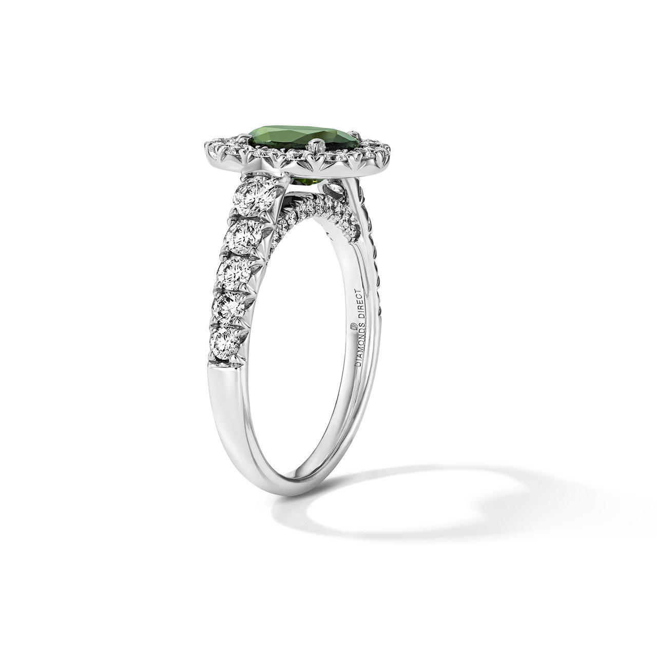 One of a Kind Oval Green Tourmaline Engagement Ring (1.23tw) 2