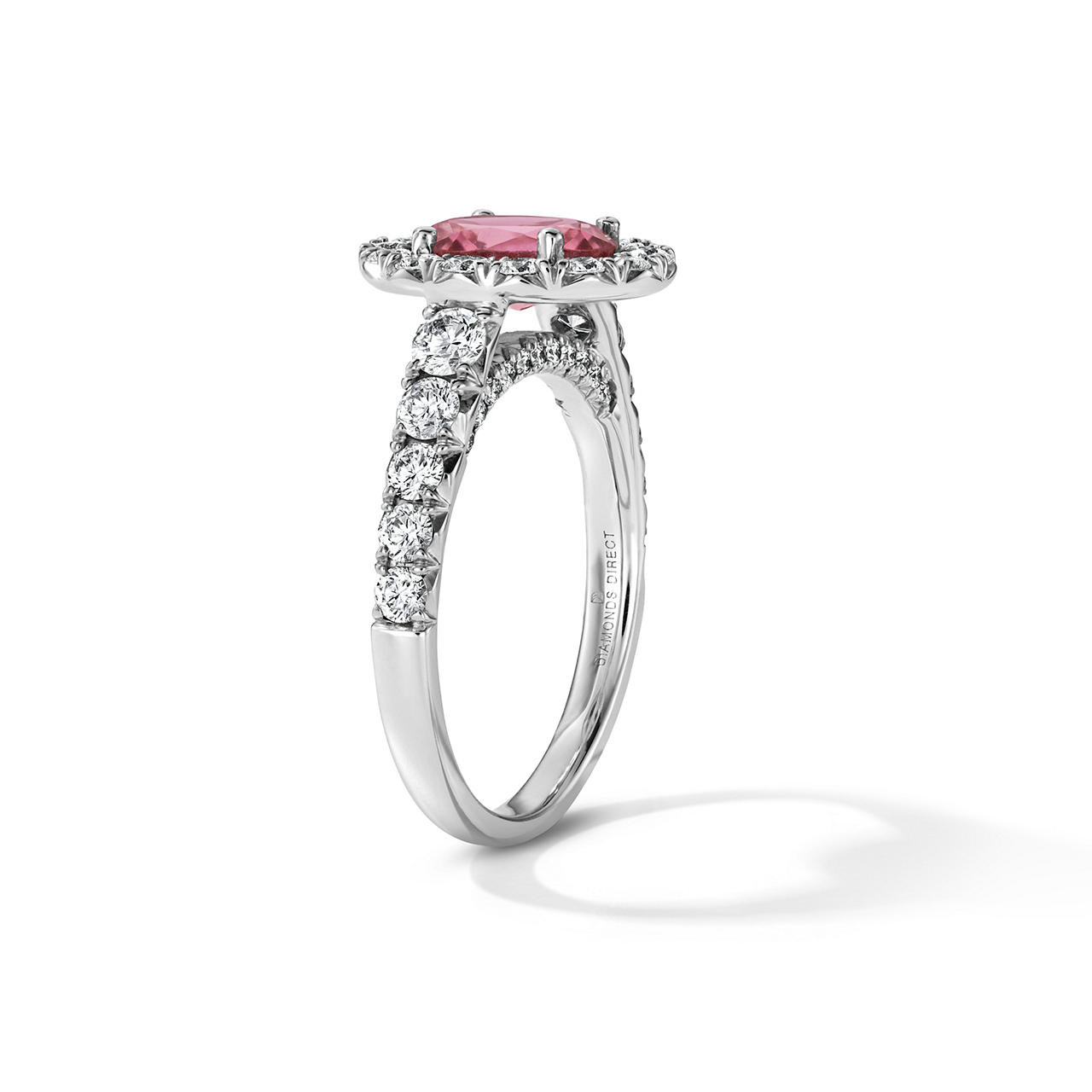 One of a Kind Oval Pink Tourmaline Engagement Ring (1.03tw) 2