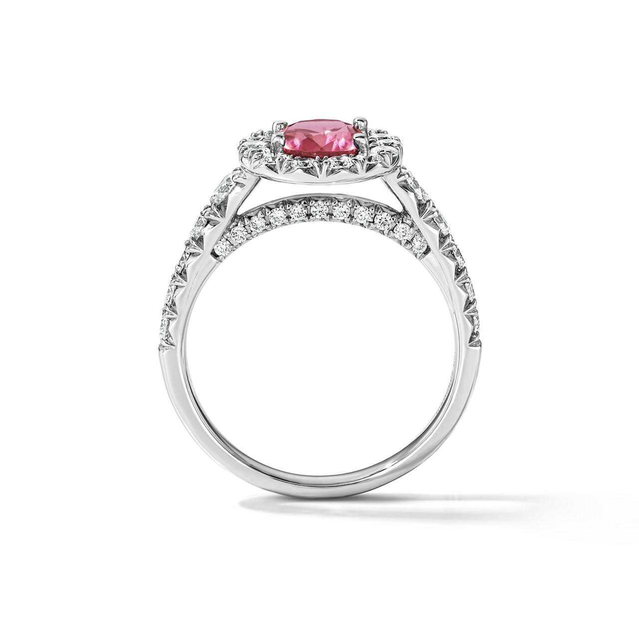 One of a Kind Oval Pink Tourmaline Engagement Ring (1.03tw)