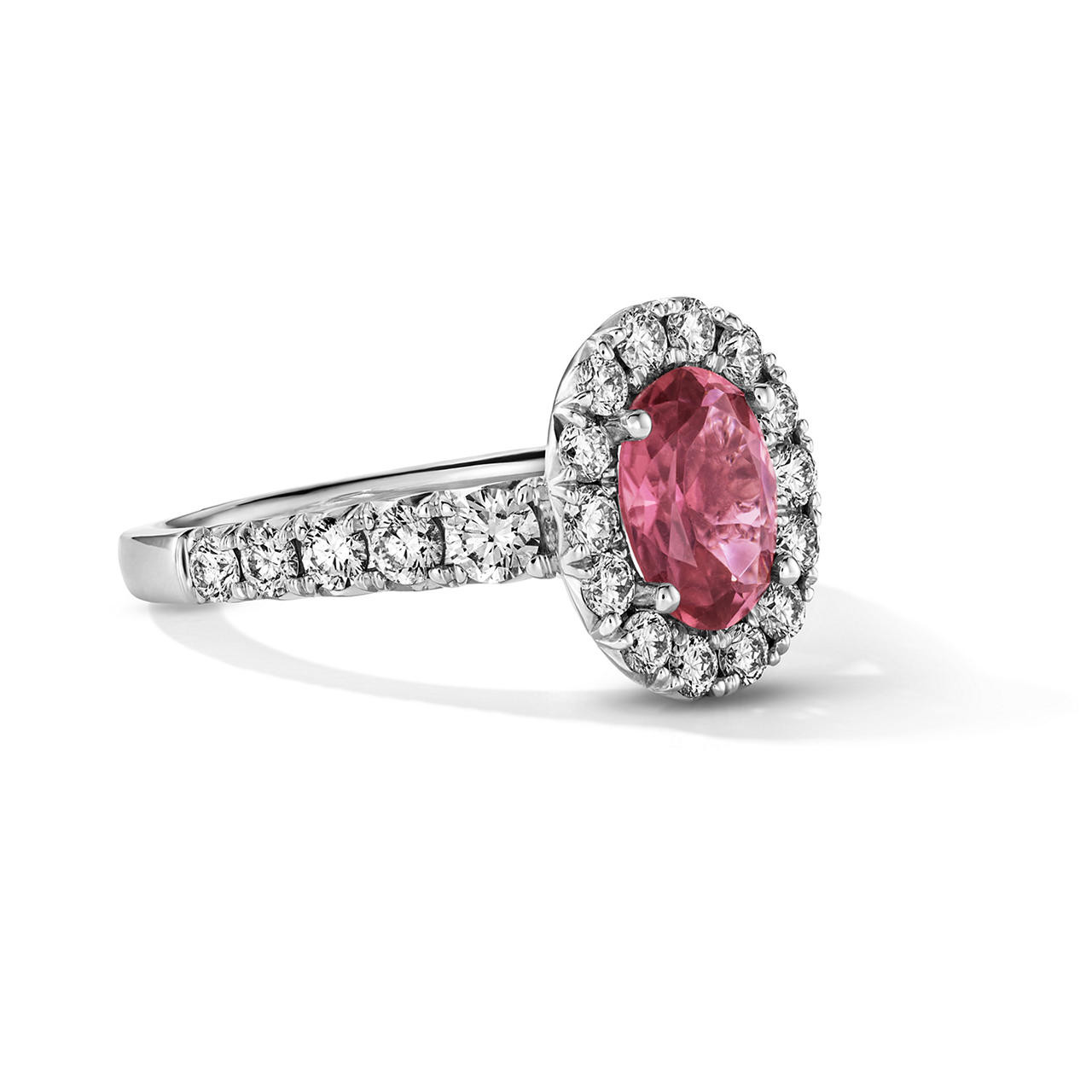 One of a Kind Oval Pink Tourmaline Engagement Ring (1.03tw) 1
