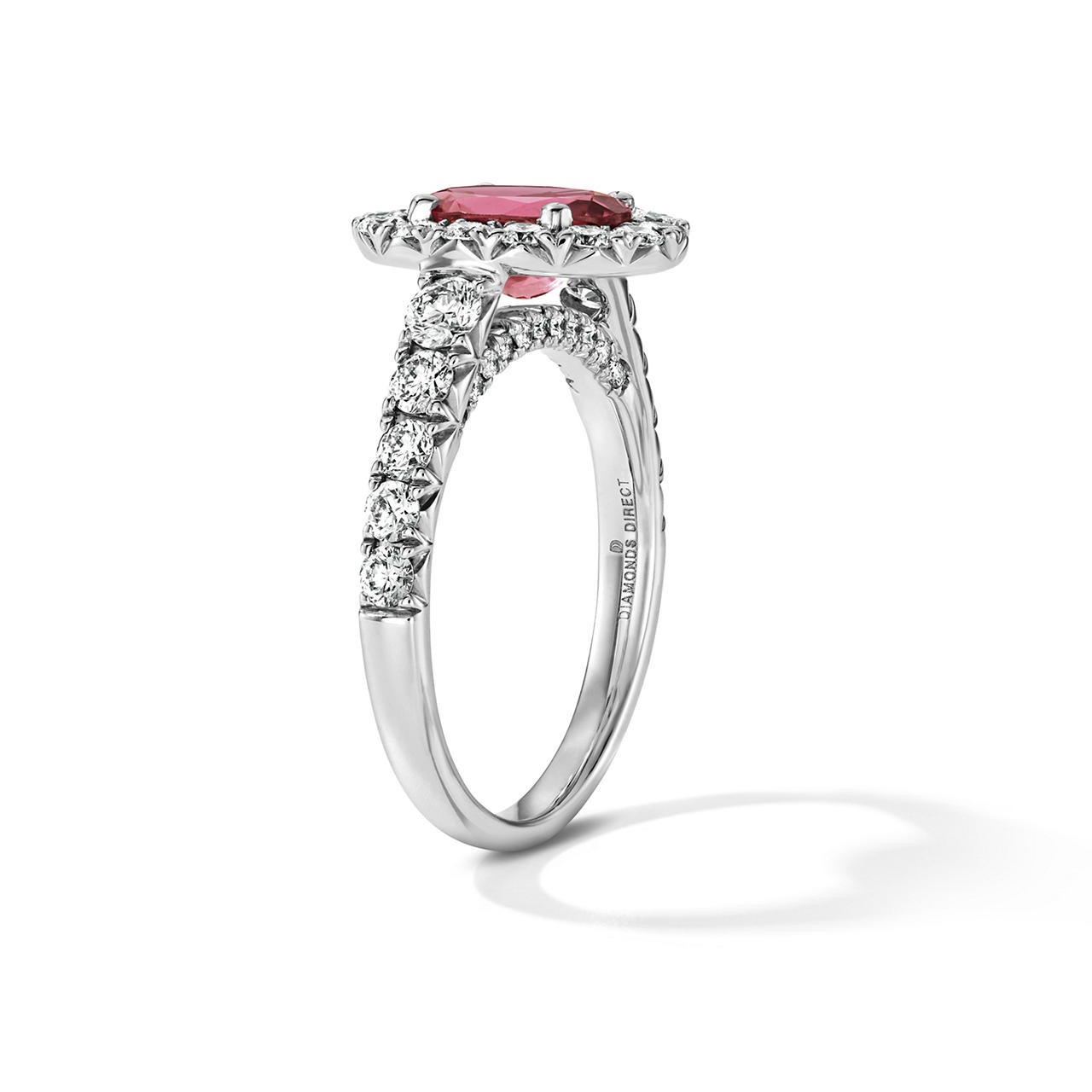 One of a Kind Oval Pink Tourmaline Engagement Ring (1.15tw) 2