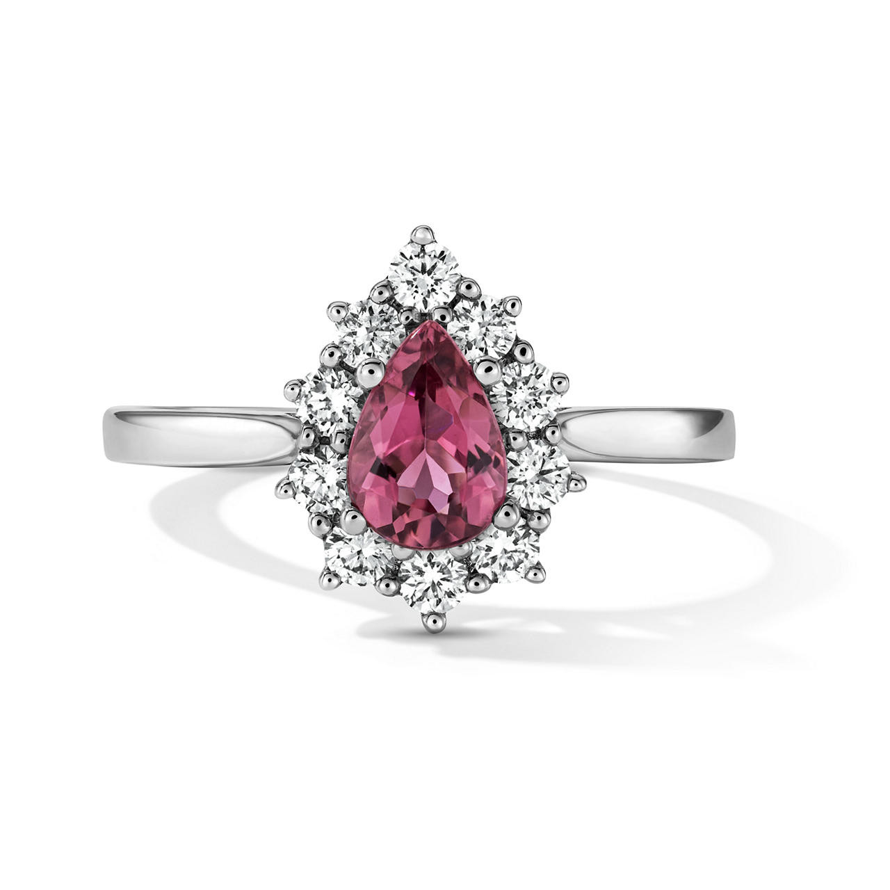 One of a Kind Pear Pink Tourmaline Engagement Ring (0.59tw) 0