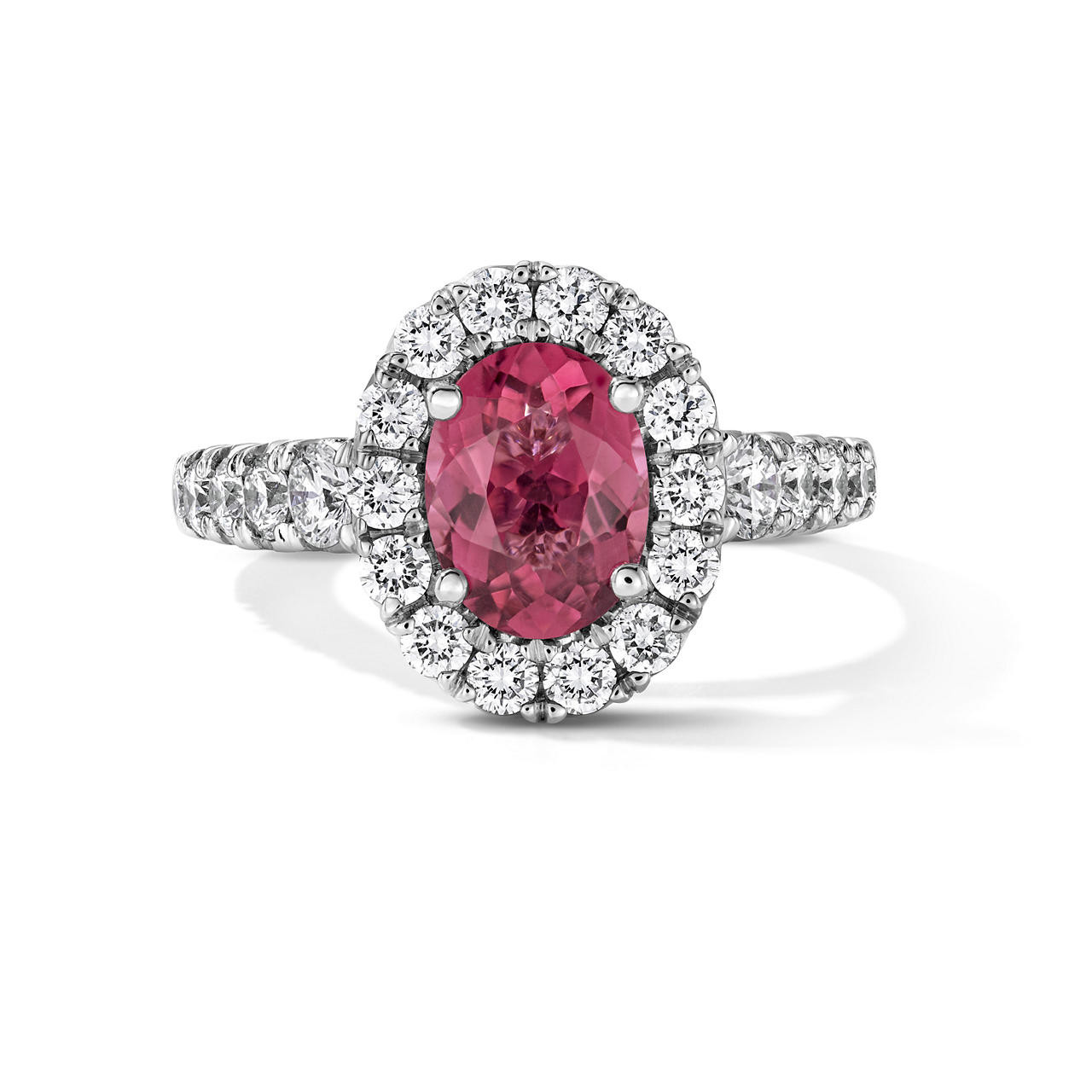One of a Kind Oval Pink Tourmaline Engagement Ring (1.22tw) 0