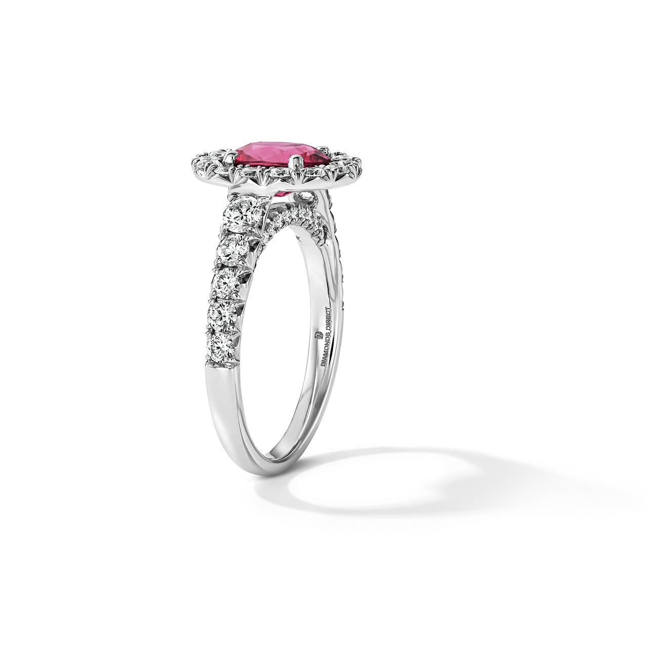 One of a Kind Oval Pink Tourmaline Engagement Ring (1.22tw) 2