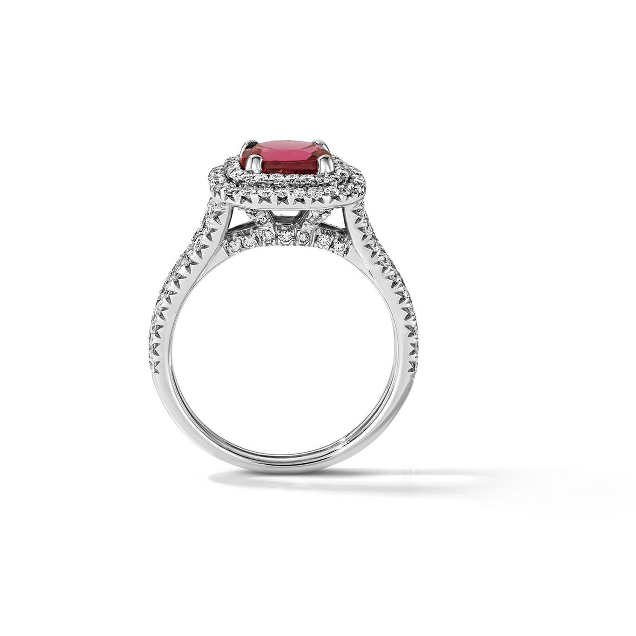 One of a Kind Cushion Pink Tourmaline Engagement Ring (1.45tw) 3