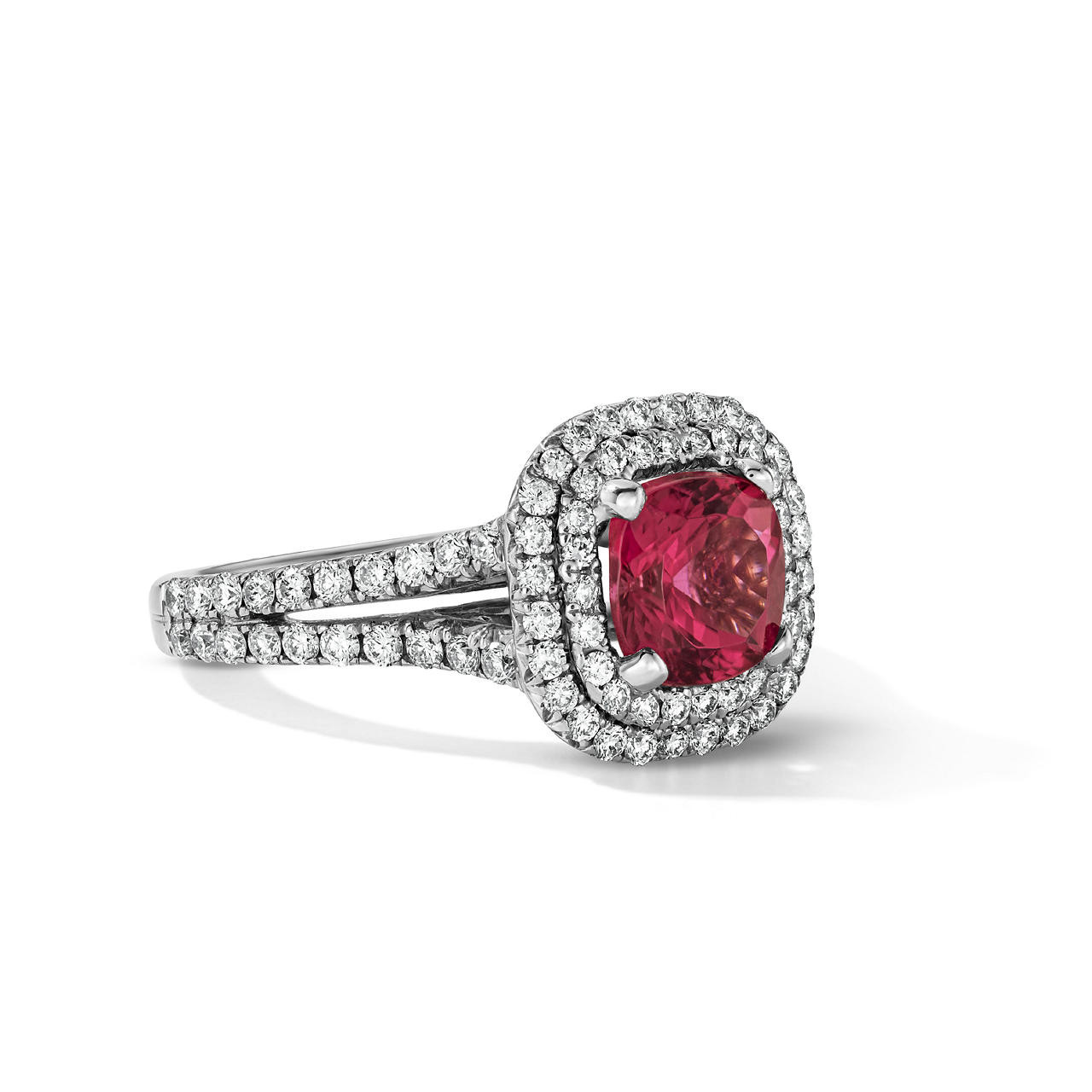 One of a Kind Cushion Pink Tourmaline Engagement Ring (1.45tw) 1
