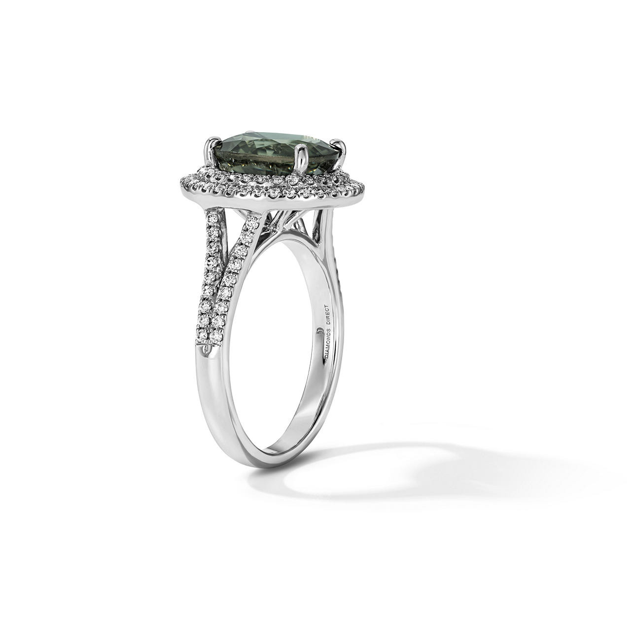 One of a Kind Oval Green Tourmaline Engagement Ring (2.91tw) 2