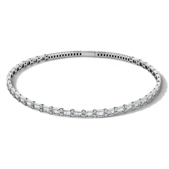 Diamond Choker Necklace (5.81tw) In Solid 14K White Gold