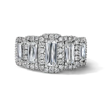 Emerald-Cut Halo Diamond Band (2.35tw) In White Gold 18K