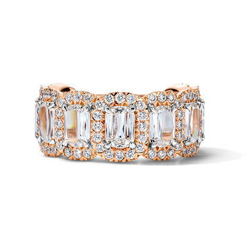 Elongated Cushion Halo Diamond Ring (4.63tw) In Rose Gold 18K