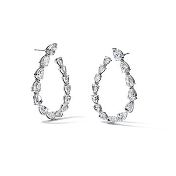 Open Pear Shaped Diamond Earrings (7.48tw) In White Gold 14K