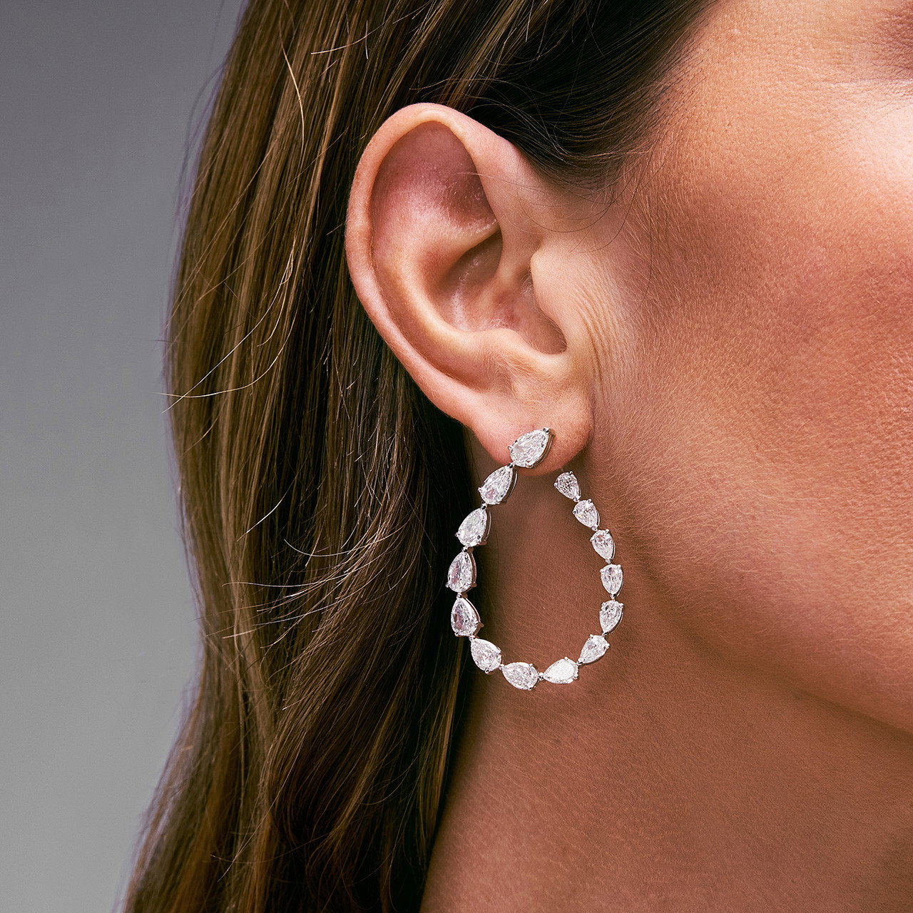 Open Pear Shaped Diamond Earrings (7.48tw) 2