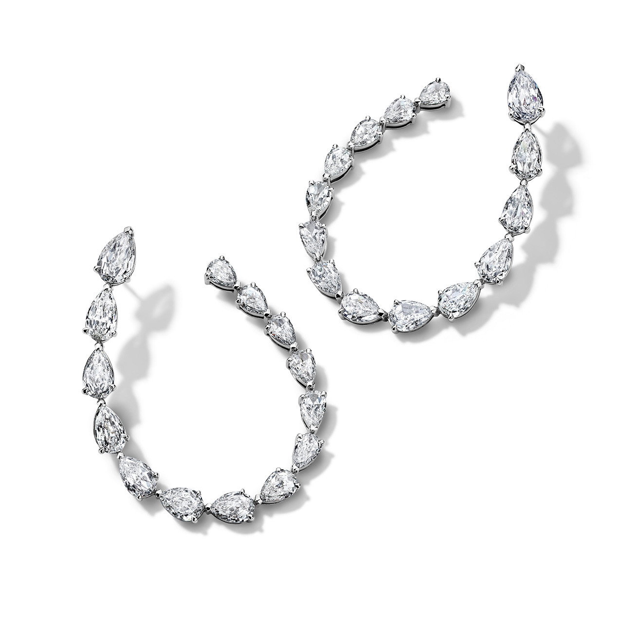 Open Pear Shaped Diamond Earrings (7.48tw) 1