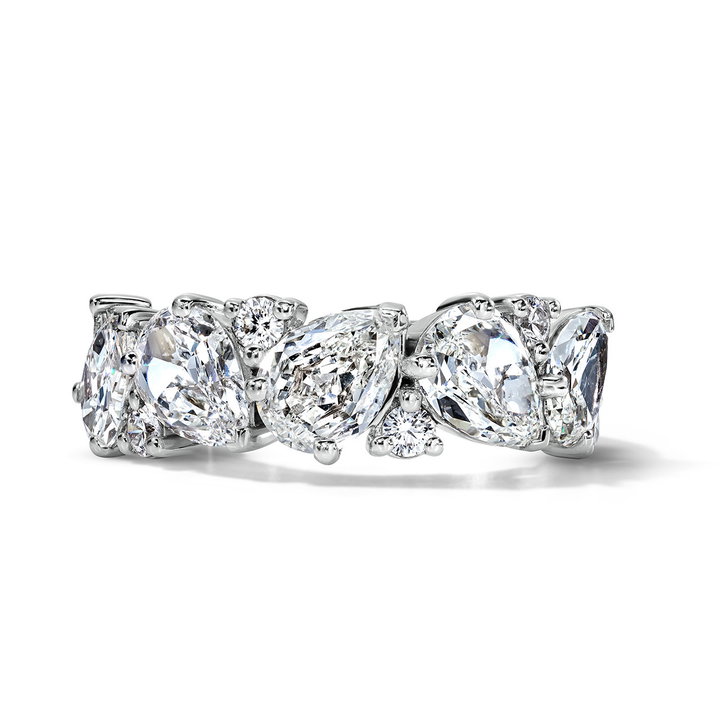 Mixed Diamond Band (2.86tw) In Solid 18K White Gold