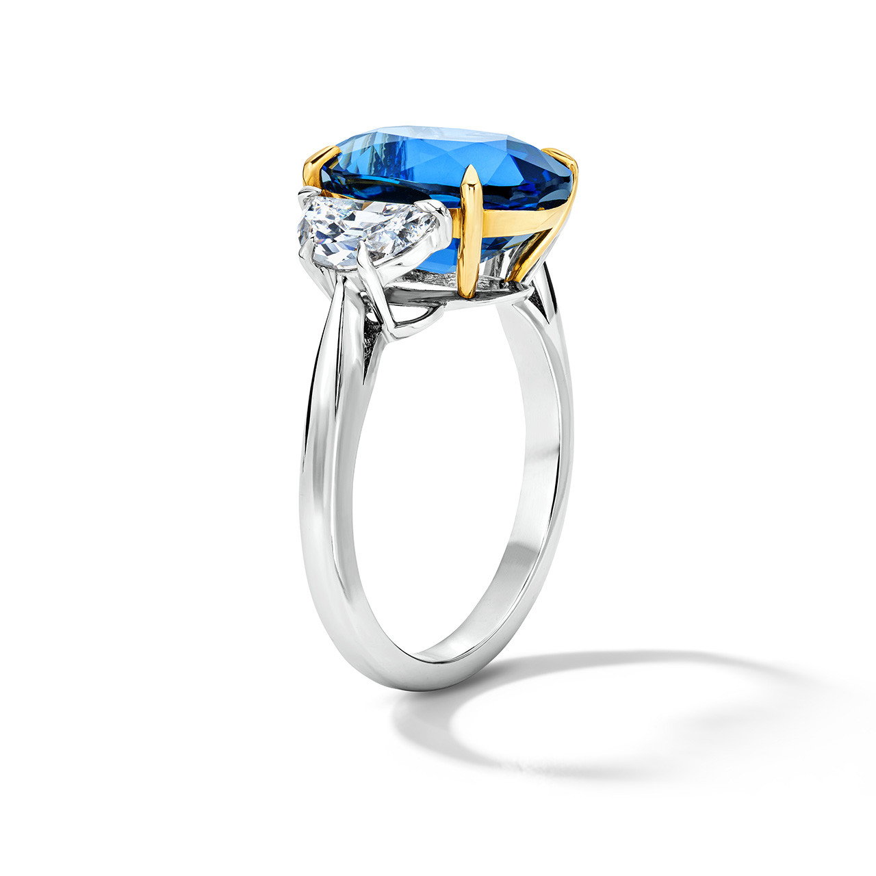 Blue Sapphire Three Stone Engagement Ring (6.01tw) 1