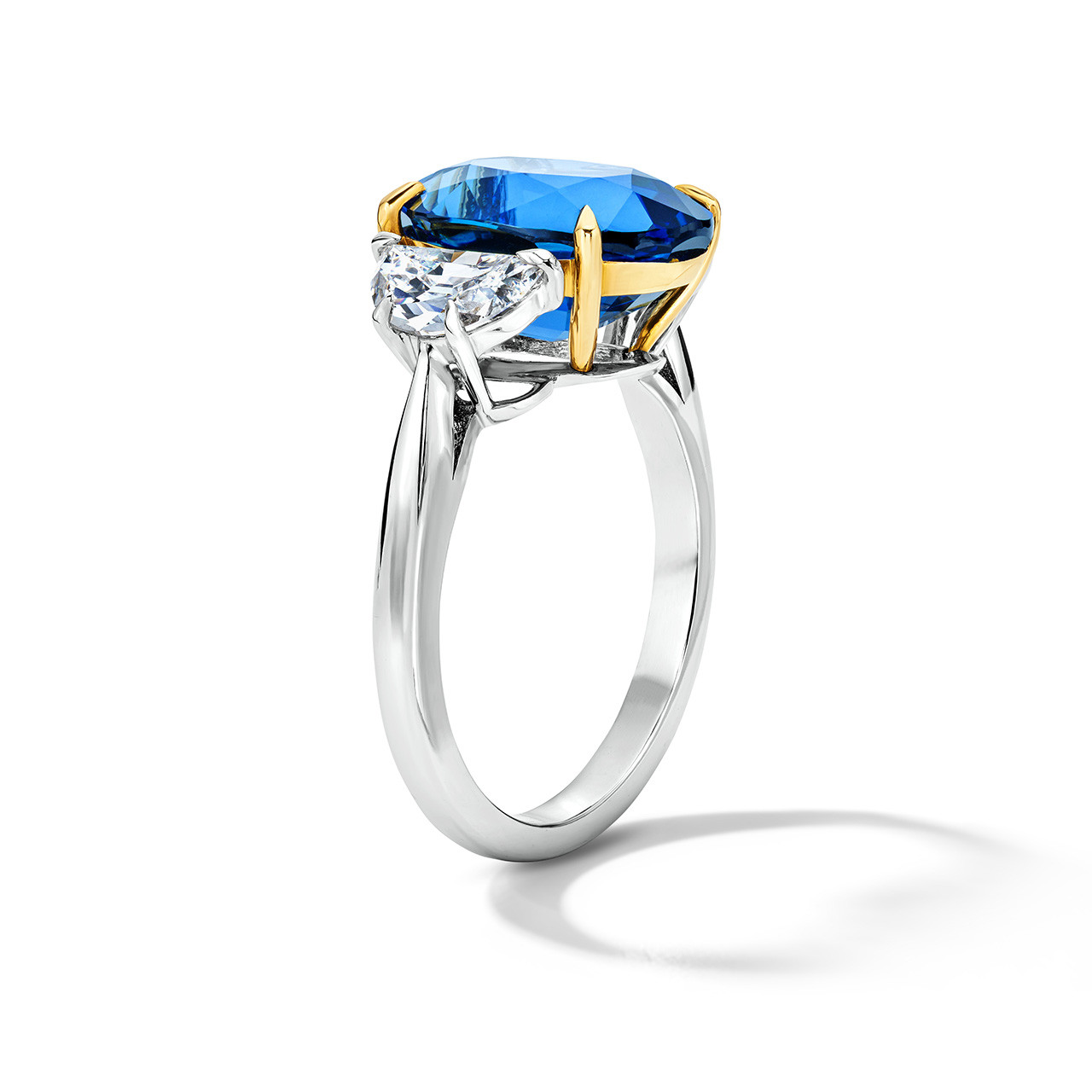 Blue Sapphire Three Stone Engagement Ring (6.01tw) 1
