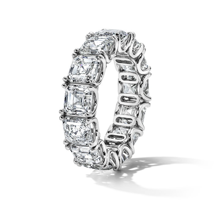 Asscher Diamond Eternity Band (12.81tw) In Platinum