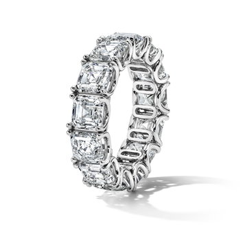 Asscher Diamond Eternity Band (12.81tw) In Platinum