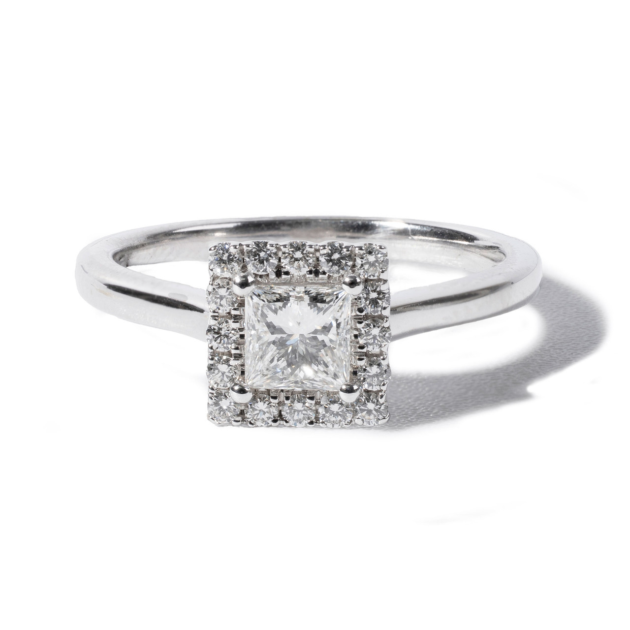 Princess Halo Diamond Engagement Ring 0