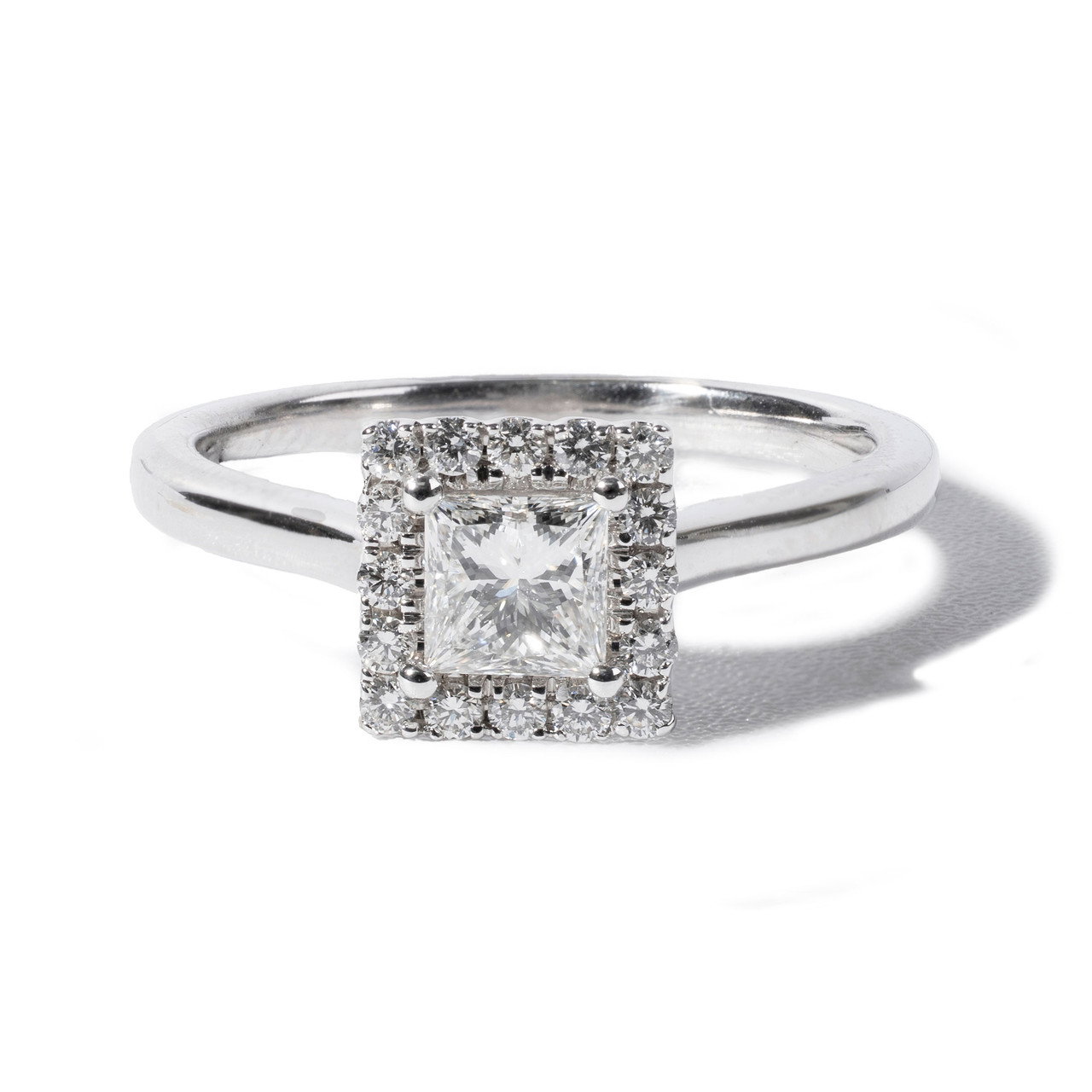 Princess Halo Diamond Engagement Ring 0