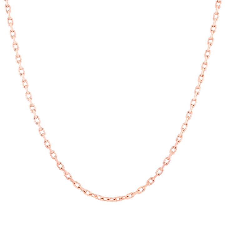 20 inch Rose Gold Cable Chain Necklace In Solid 14K Rose Gold