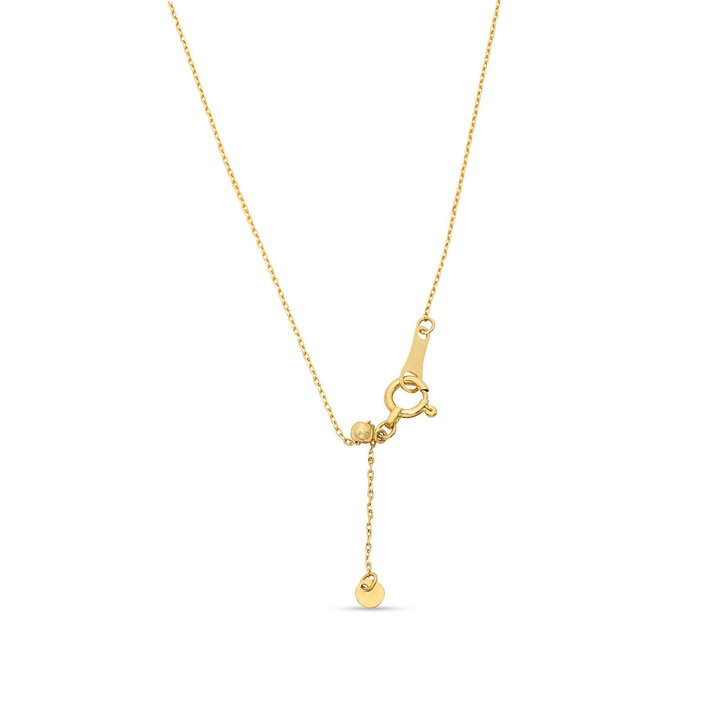 North Star Diamond Adjustable Necklace In Solid 14K Yellow Gold