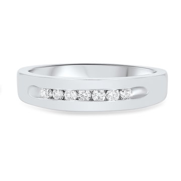 Channel Round Diamond Wedding Band (0.25tw) In White Gold 14K