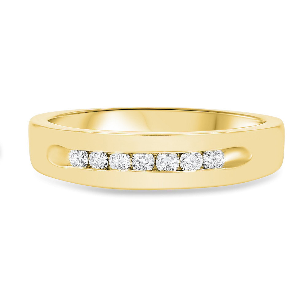Channel Round Diamond Wedding Band (0.25tw) In Yellow Gold 14K 0
