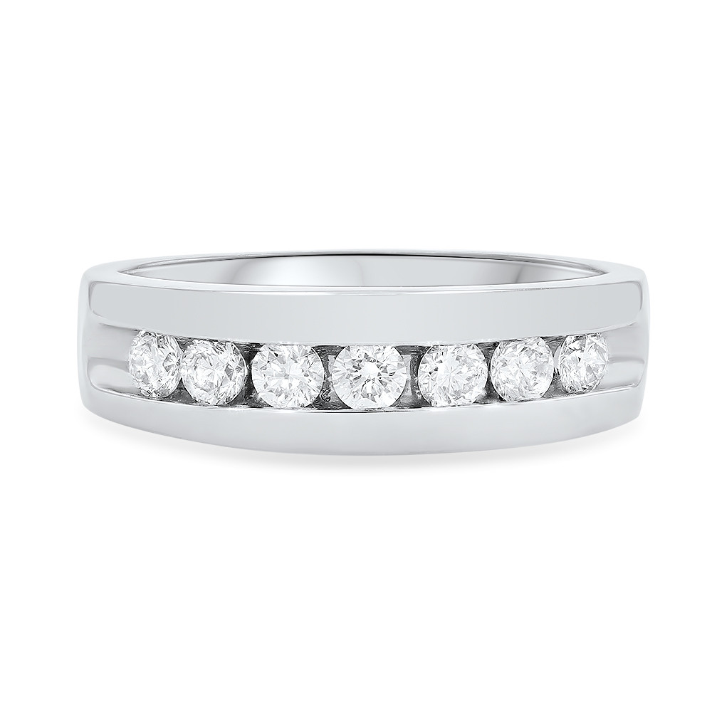 Channel Round Diamond Wedding Band (0.74tw) 0