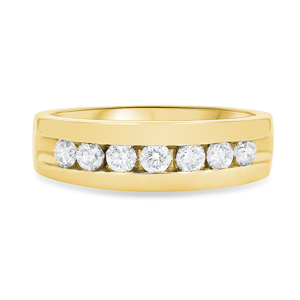 Channel Round Diamond Wedding Band (0.74tw) In Yellow Gold 14K 0