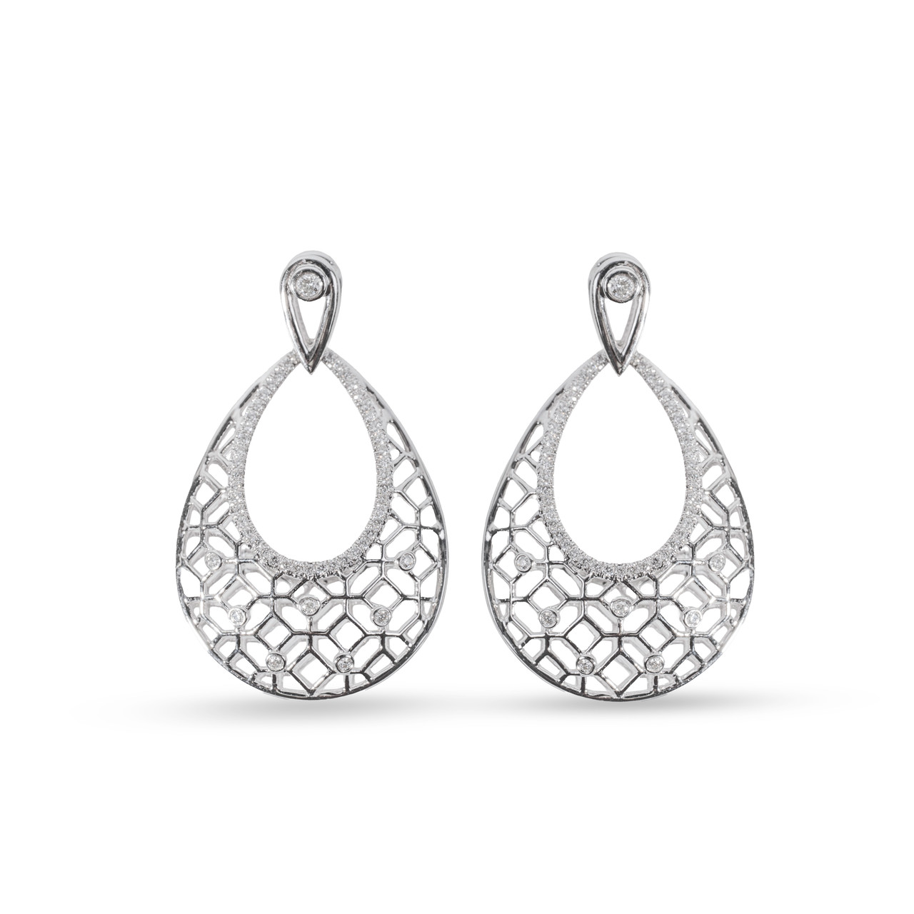 Diamond Filigree Dangle Earrings 0