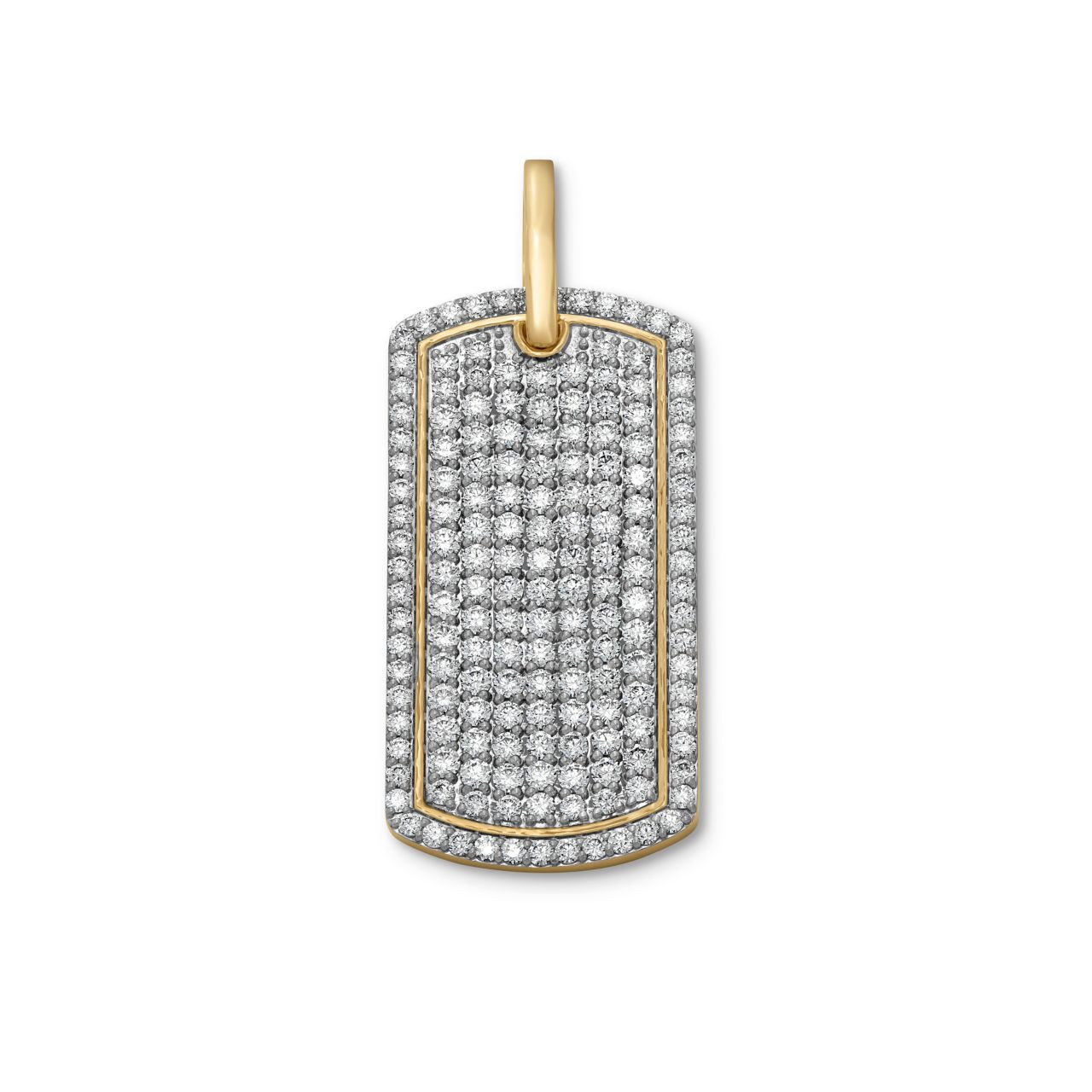 Pave Diamond Dog Tag Pendant