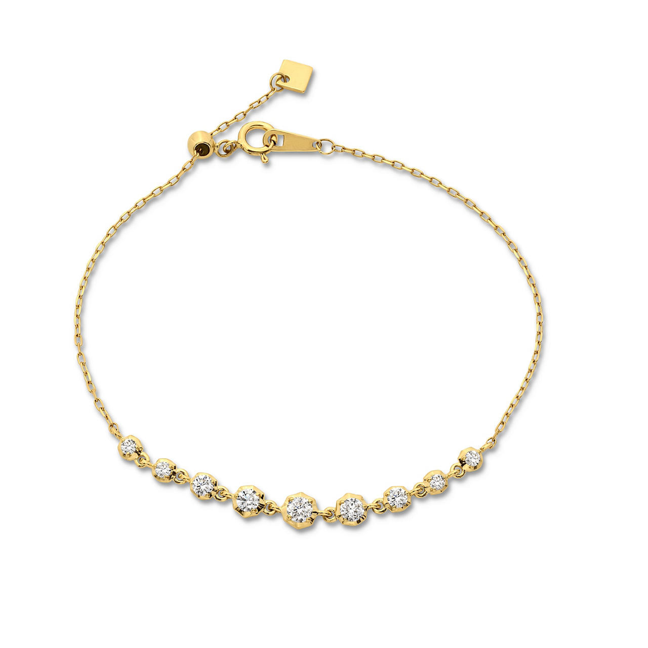 Graduated Diamond Adjustable Chain Bracelet 0