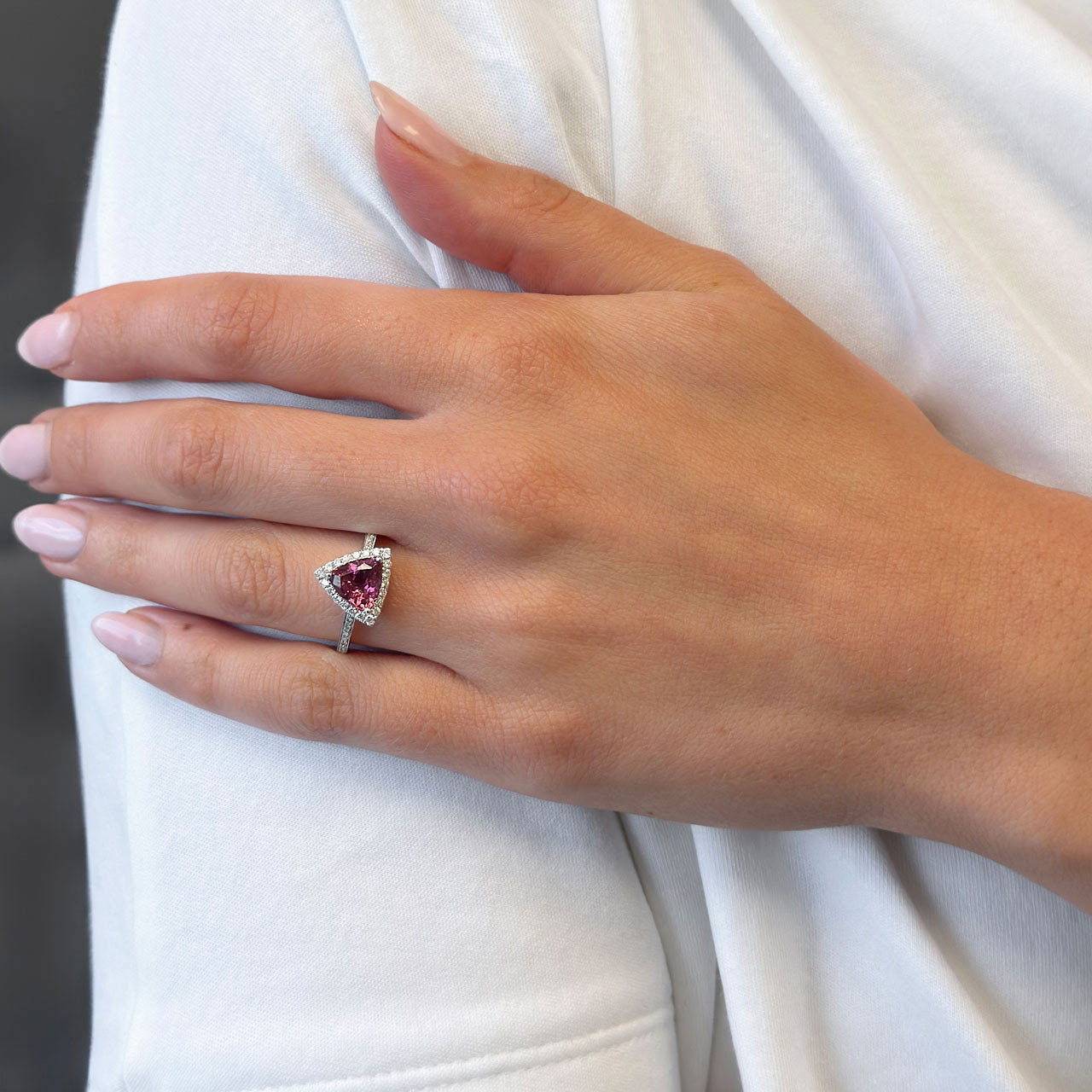 Trillion-Cut Pink Tourmaline Ring 1