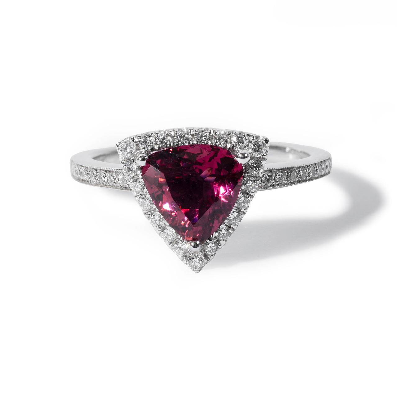Trillion-Cut Pink Tourmaline Ring 0