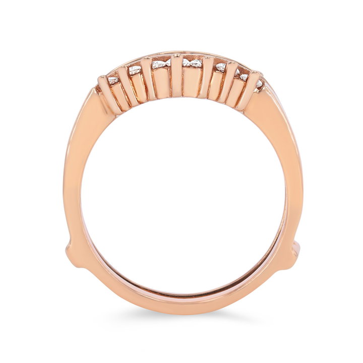 Contour Kite Single Prong Diamond Ring Guard In Rose Gold 14K