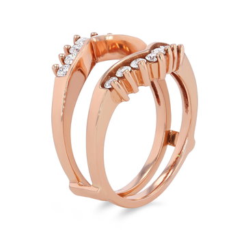 Contour Kite Single Prong Diamond Ring Guard In Rose Gold 14K