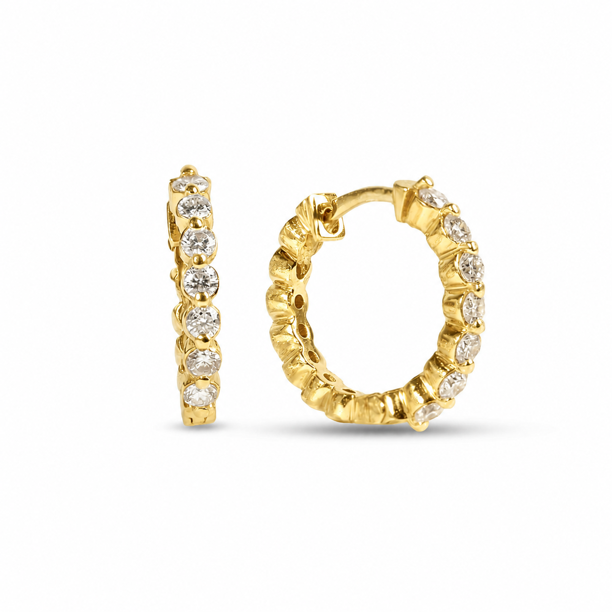 Yellow Gold Diamond Hoop Earrings (0.44tw)