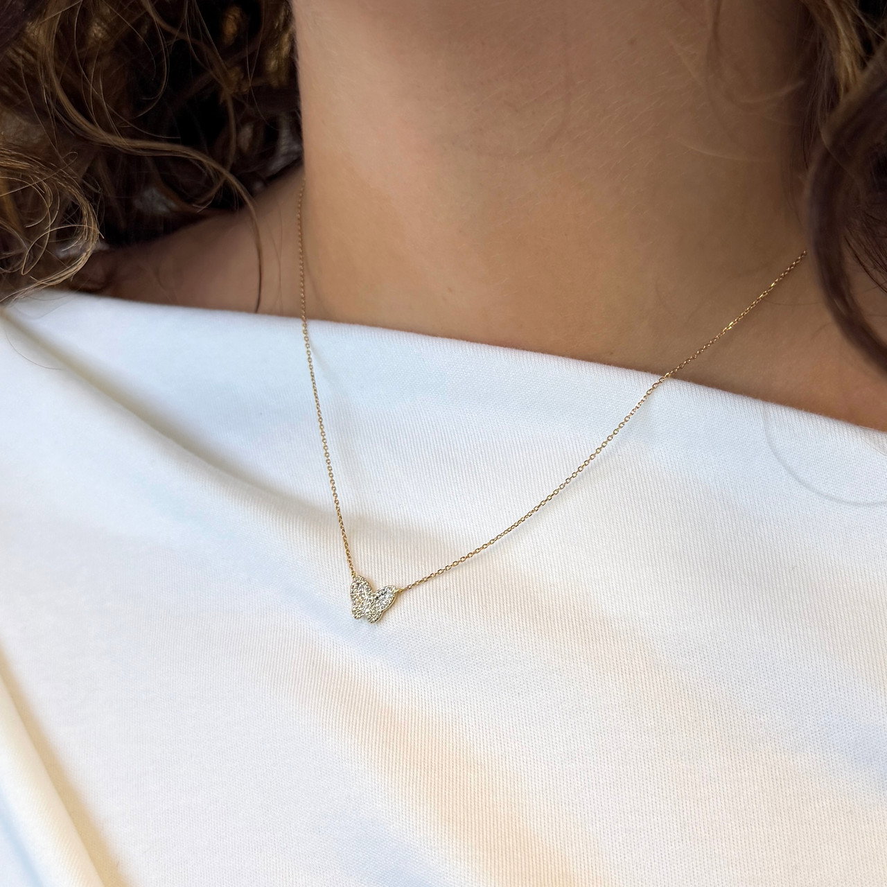 Mini Butterfly Diamond Necklace