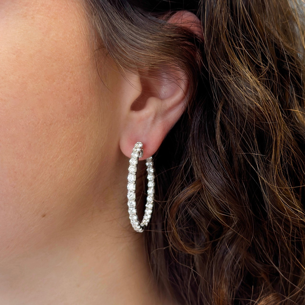 In/Out Diamond Hoop Earrings (5.12tw)