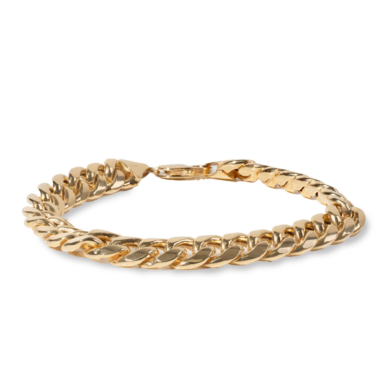 10 Inch Semi Solid Gold Cuban Link Chain Bracelet 0