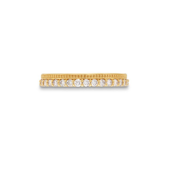 Diamond Milgrain Band In Yellow Gold 14K